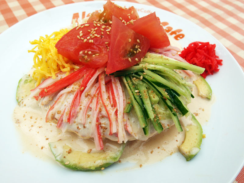 Aloha Beach Cafe,冷やし中華パンケーキ