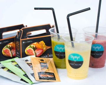 「ヘア レシピ」のサンプルとスムージー 「ヘア レシピ」のサンプルとスムージー