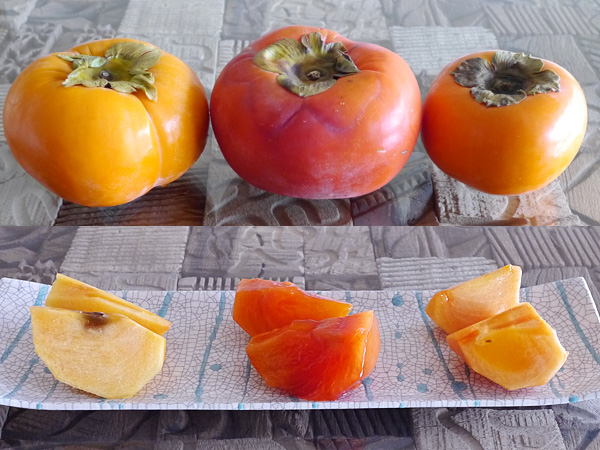 左から次郎、富有、太秋