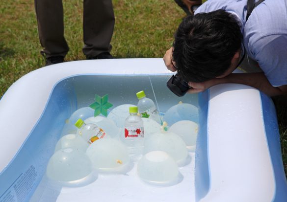 一眼レフカメラで撮影する参加者