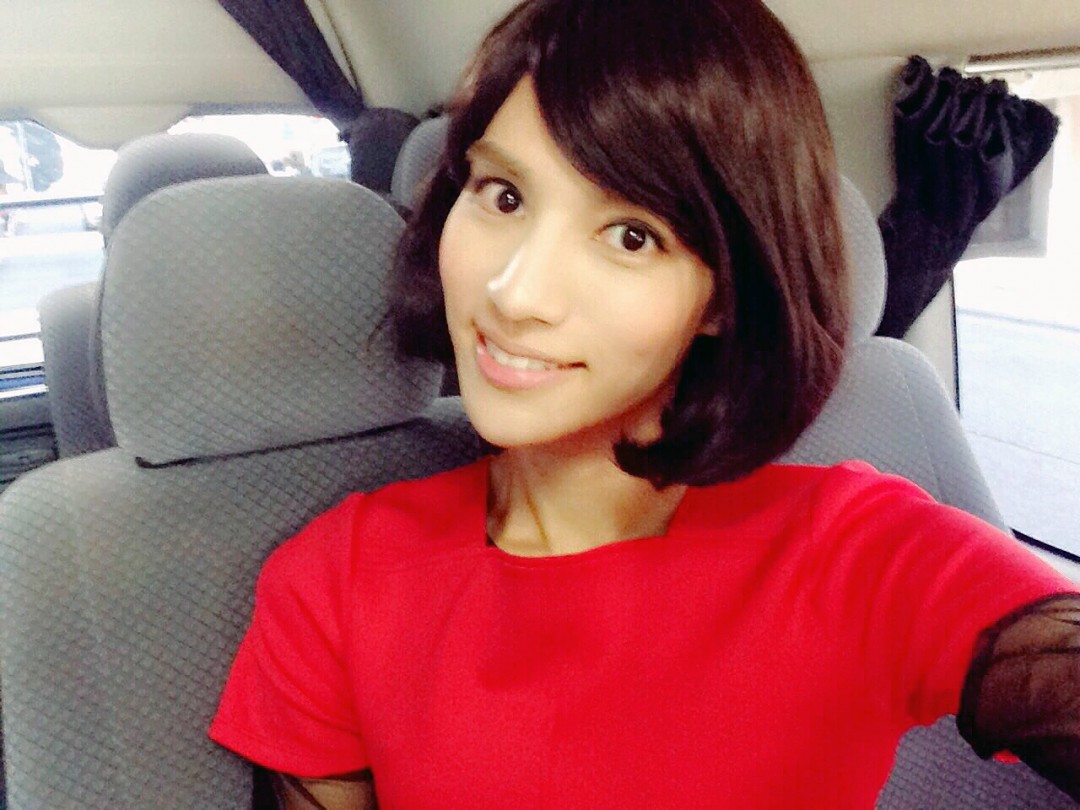 車の中のつげちゃん