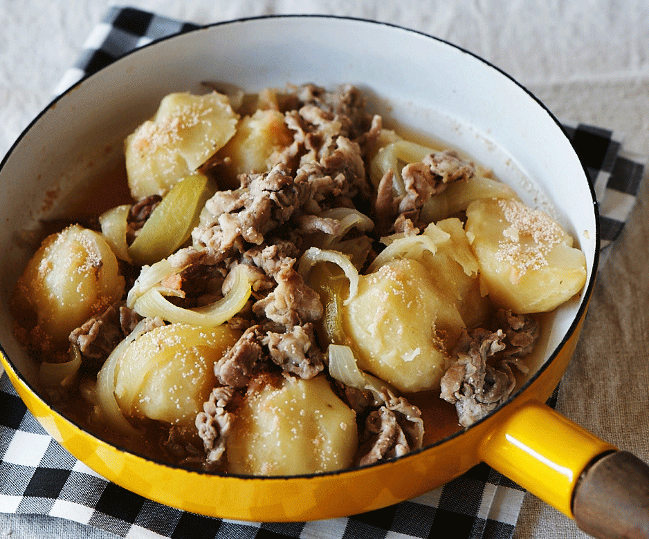 塩肉ジャガフライパン