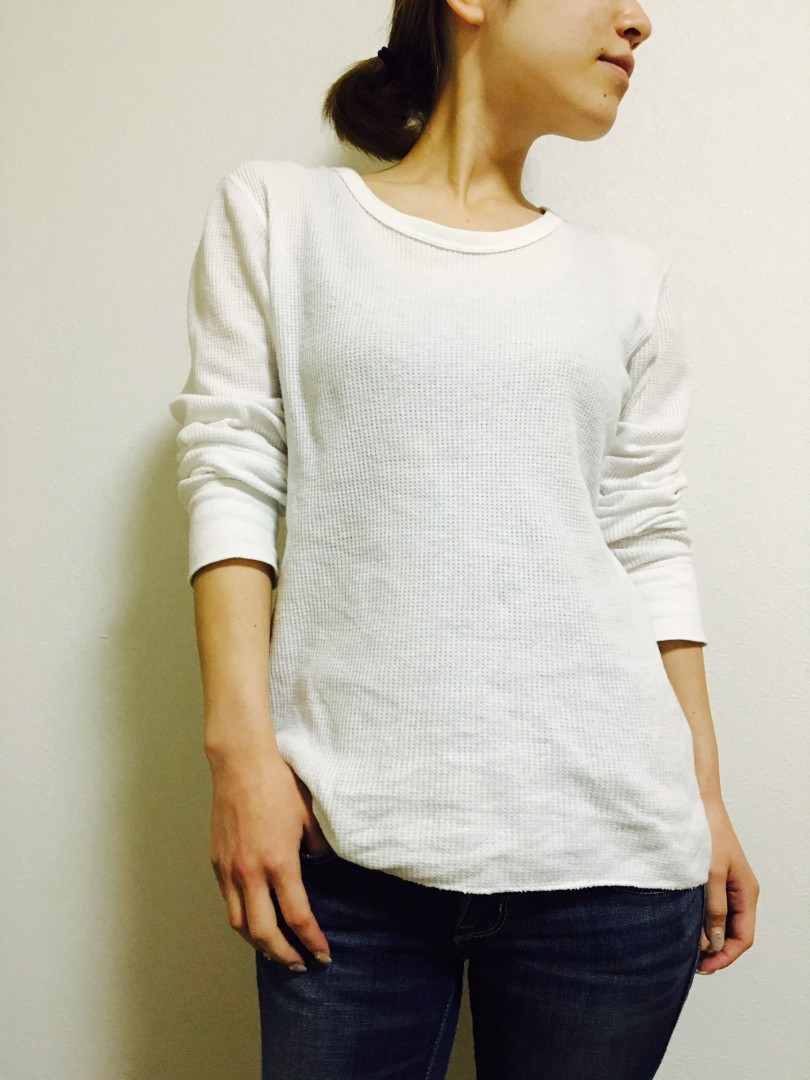 ワッフルカットソー