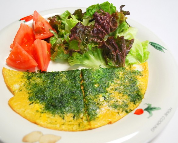 青海苔入りのオムレツ