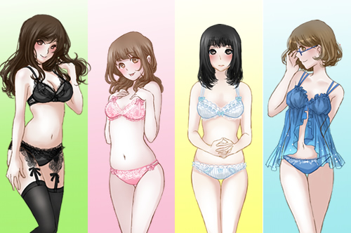 下着姿4人 下着姿4人