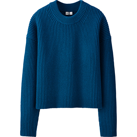 ラムクロップドクルーネックセーター(長袖)