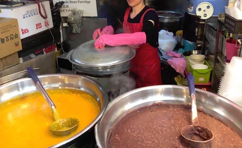 あずき粥とカボチャ粥