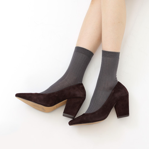 ガーゼ調リブクルー