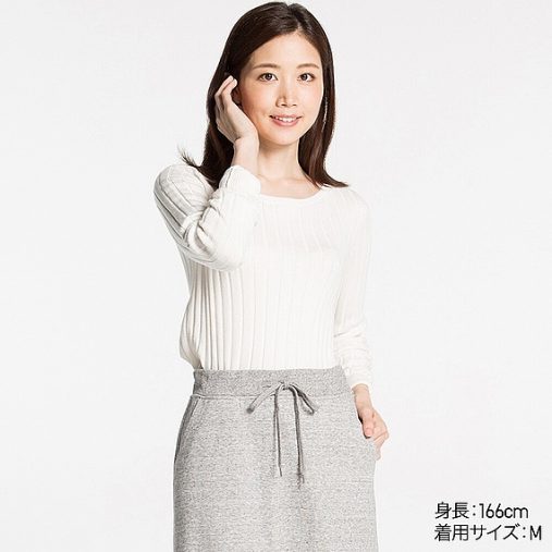 コットンカシミヤワイドリブセーター(長袖) コットンカシミヤワイドリブセーター(長袖)