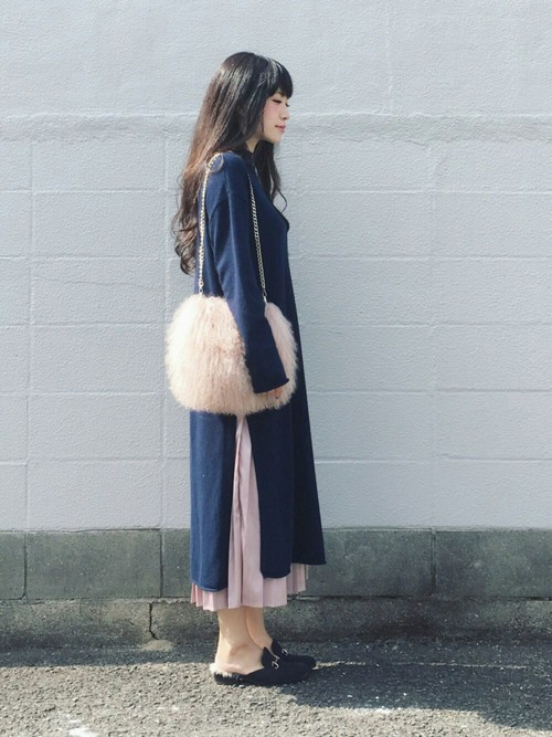 スリットニットワンピ