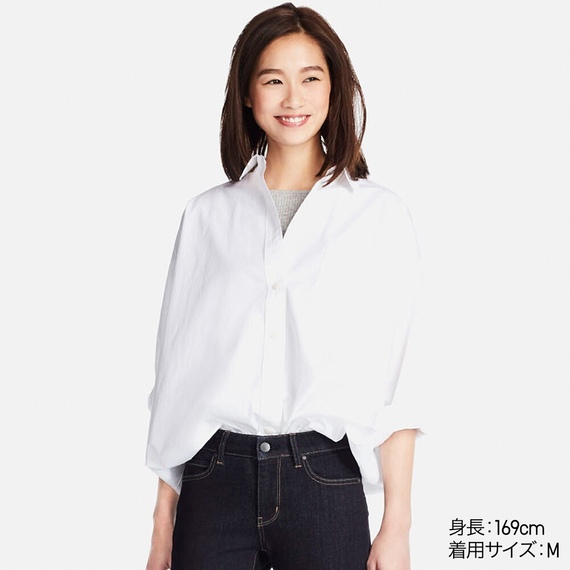 UNIQLO エクストラファインコットンオーバーサイズロングシャツ