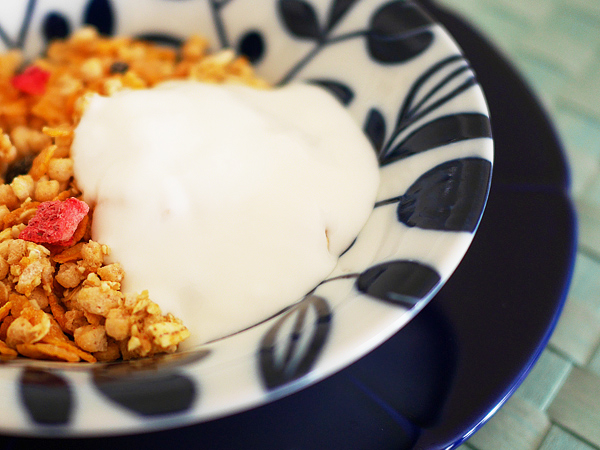 シリアルをやわらかく食べやすくしてくれる相棒　ヨーグルト