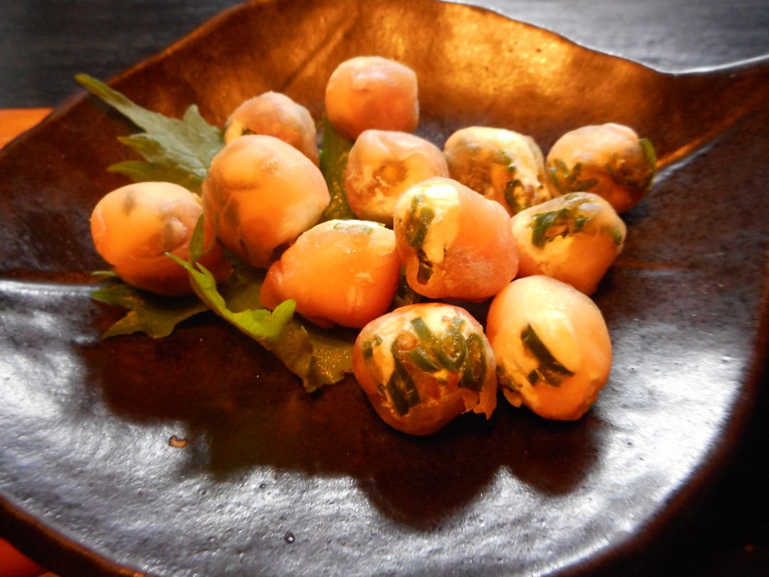 青唐辛子の生ハムチーズ巻