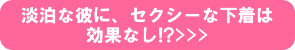 淡泊な彼にセクシーな下着は効果なし!? 淡泊な彼にセクシーな下着は効果なし!?