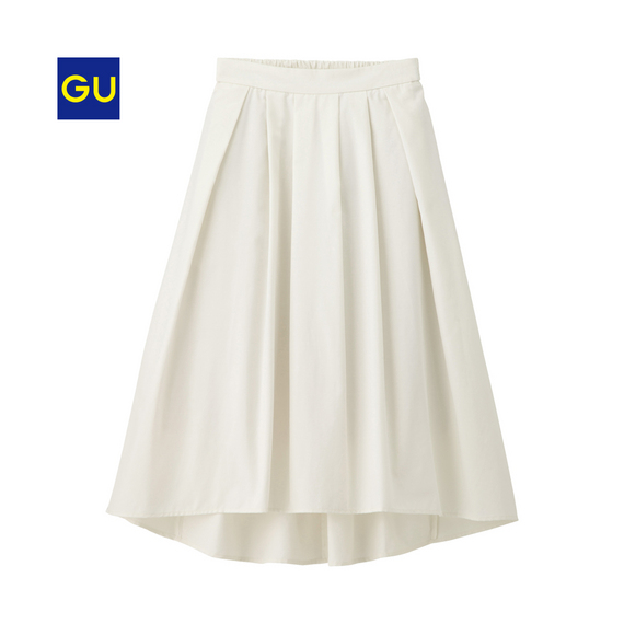 ステップドヘムフレアスカート