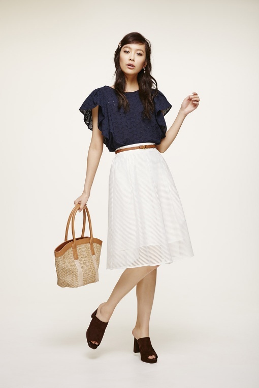 イージータックフレアスカート（ボーダー）Z