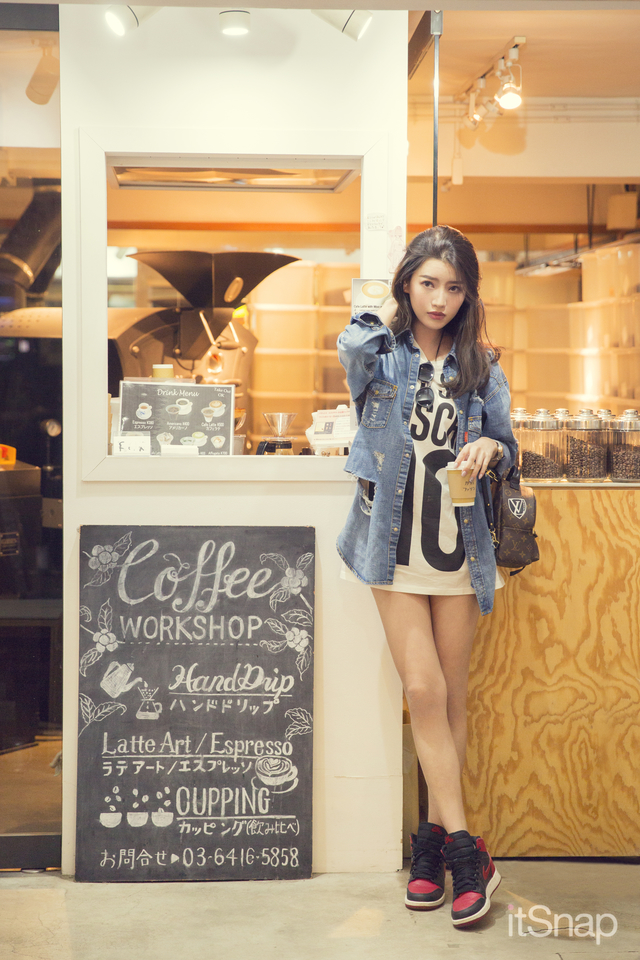 モデル、アパレルスタッフ・村石かんなサン(162cm)