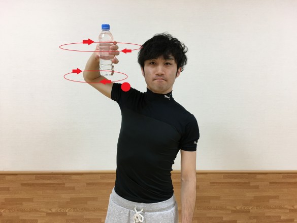 ペットボトルを回す