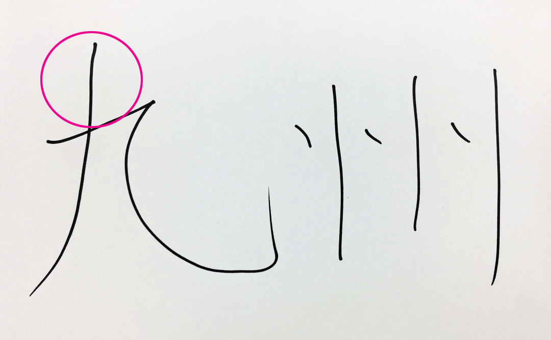 縦棒の出だしが上に長い