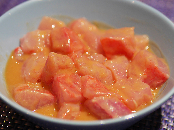 刺身のビューティーごまだれ和え