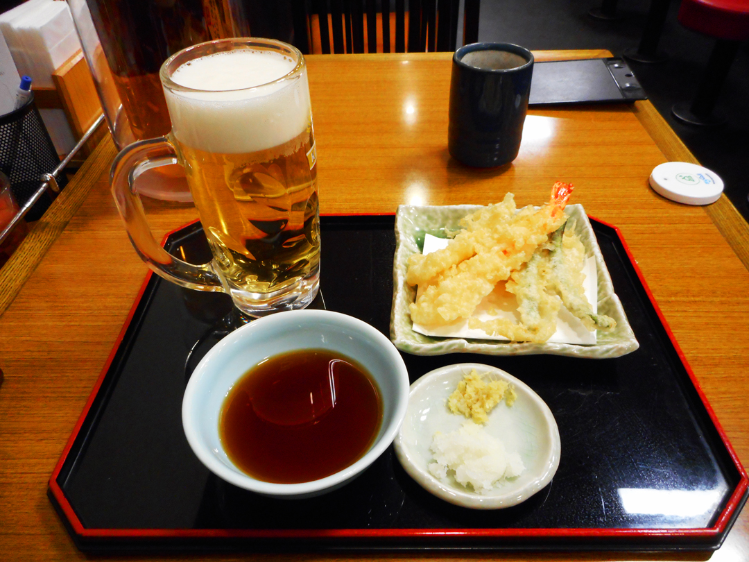 てんや　天ぷら＆生ビールセット580円