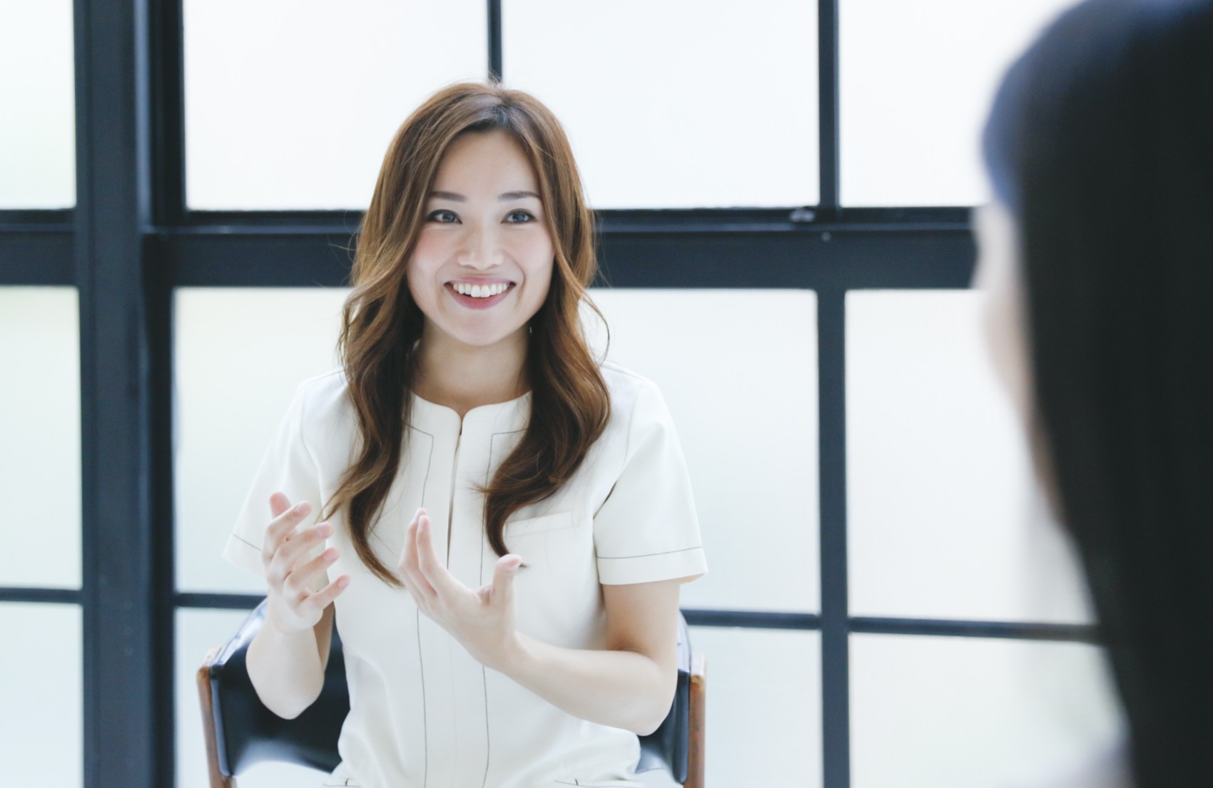 朝井さん対談中