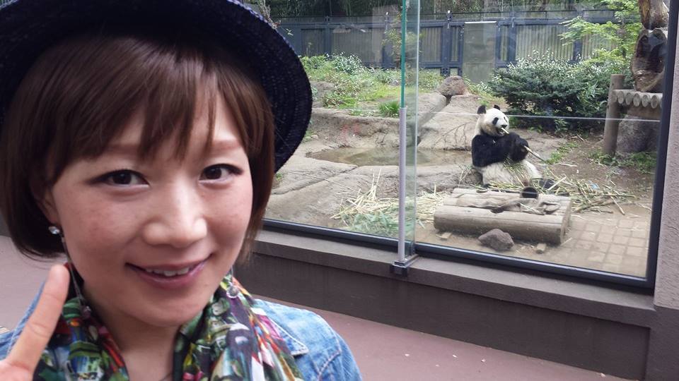 ウィッグ姿。上野動物園