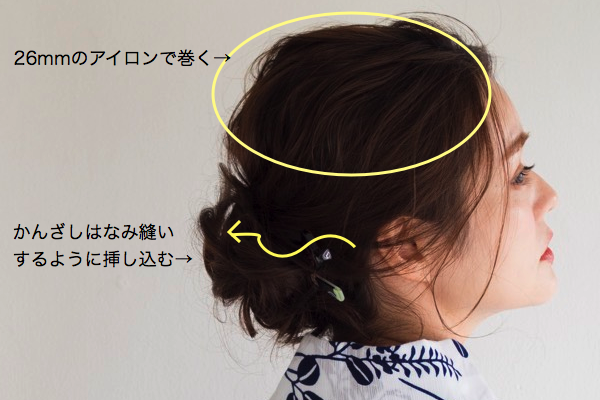 浴衣ヘア　アレンジその1　作り方