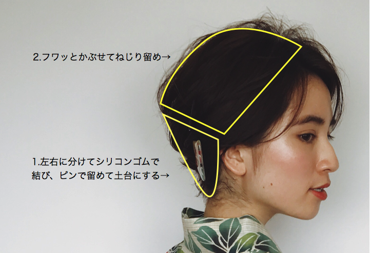 浴衣ヘア　アレンジその2　作り方