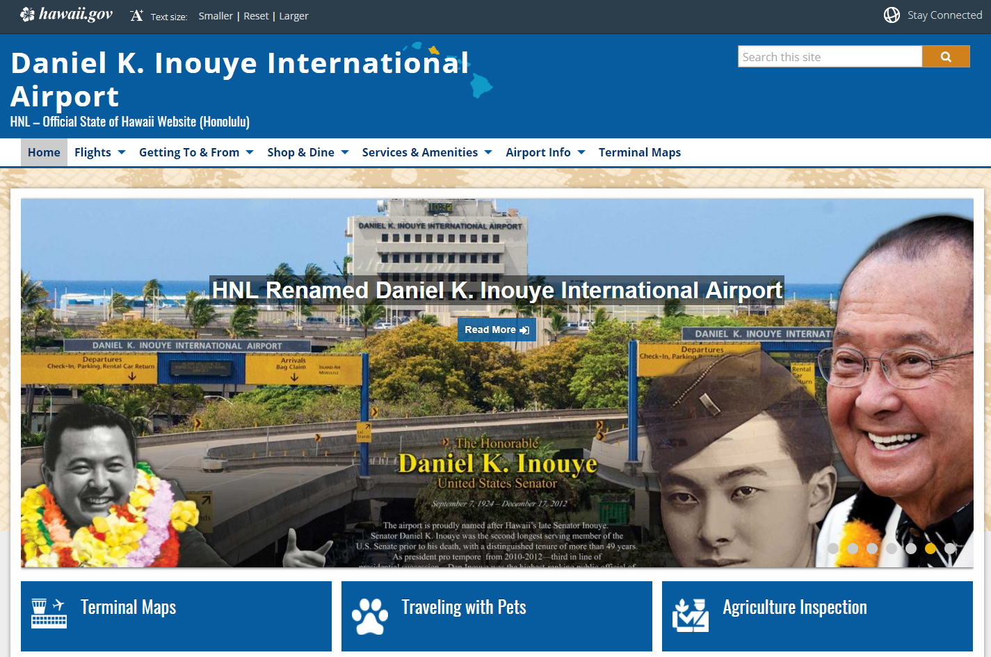 ダニエル・K・イノウエ国際空港の公式サイトより