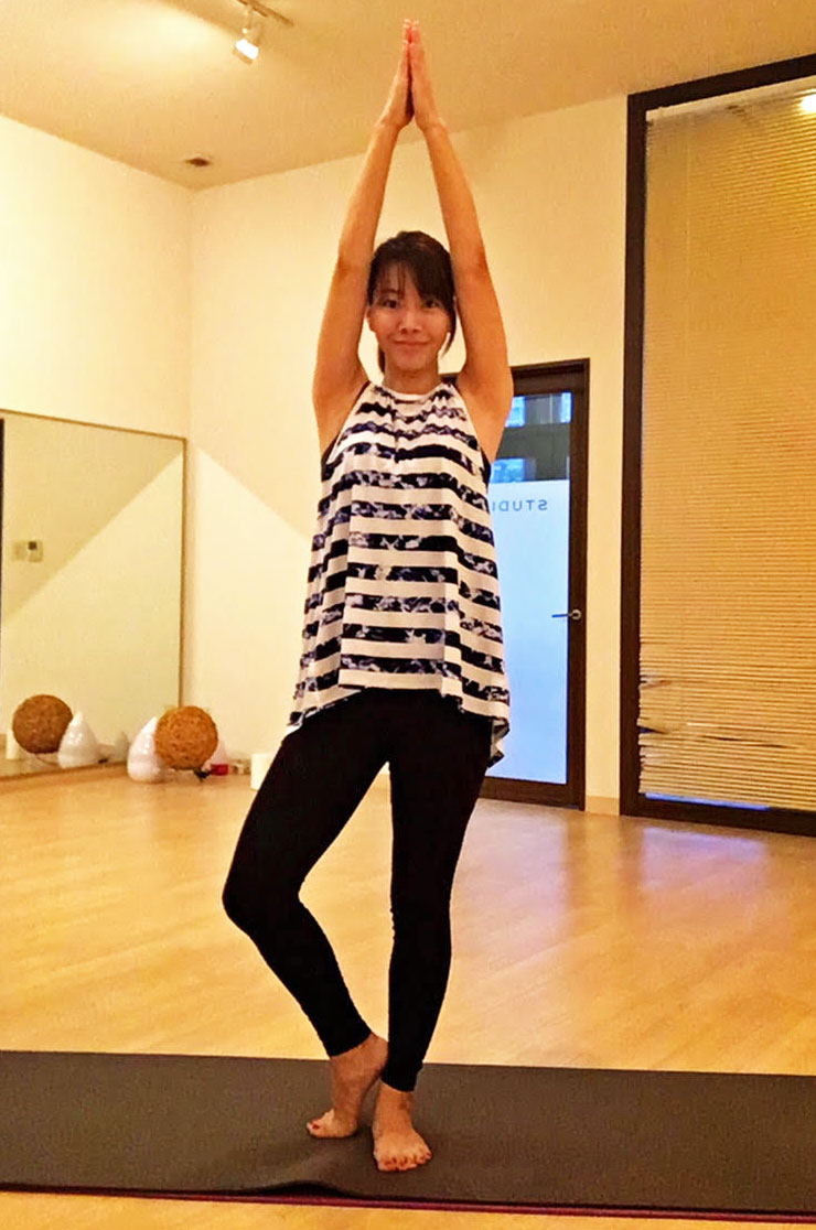 かかとのみを浮かせた状態