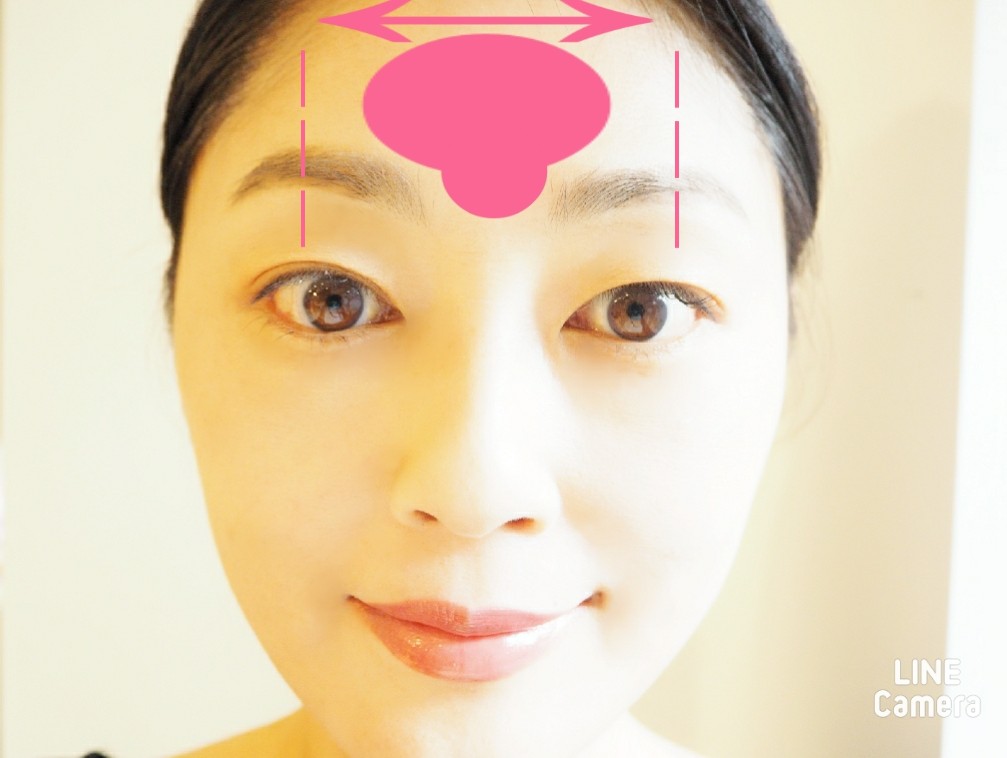 額にハイライトを入れる