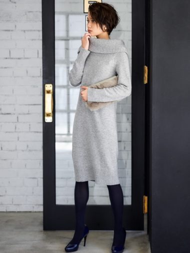 ラムブレンドオフタートルワンピース_2