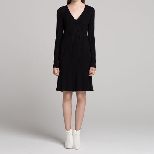 3DメリノリブVネックワンピース_2 3DメリノリブVネックワンピース_2