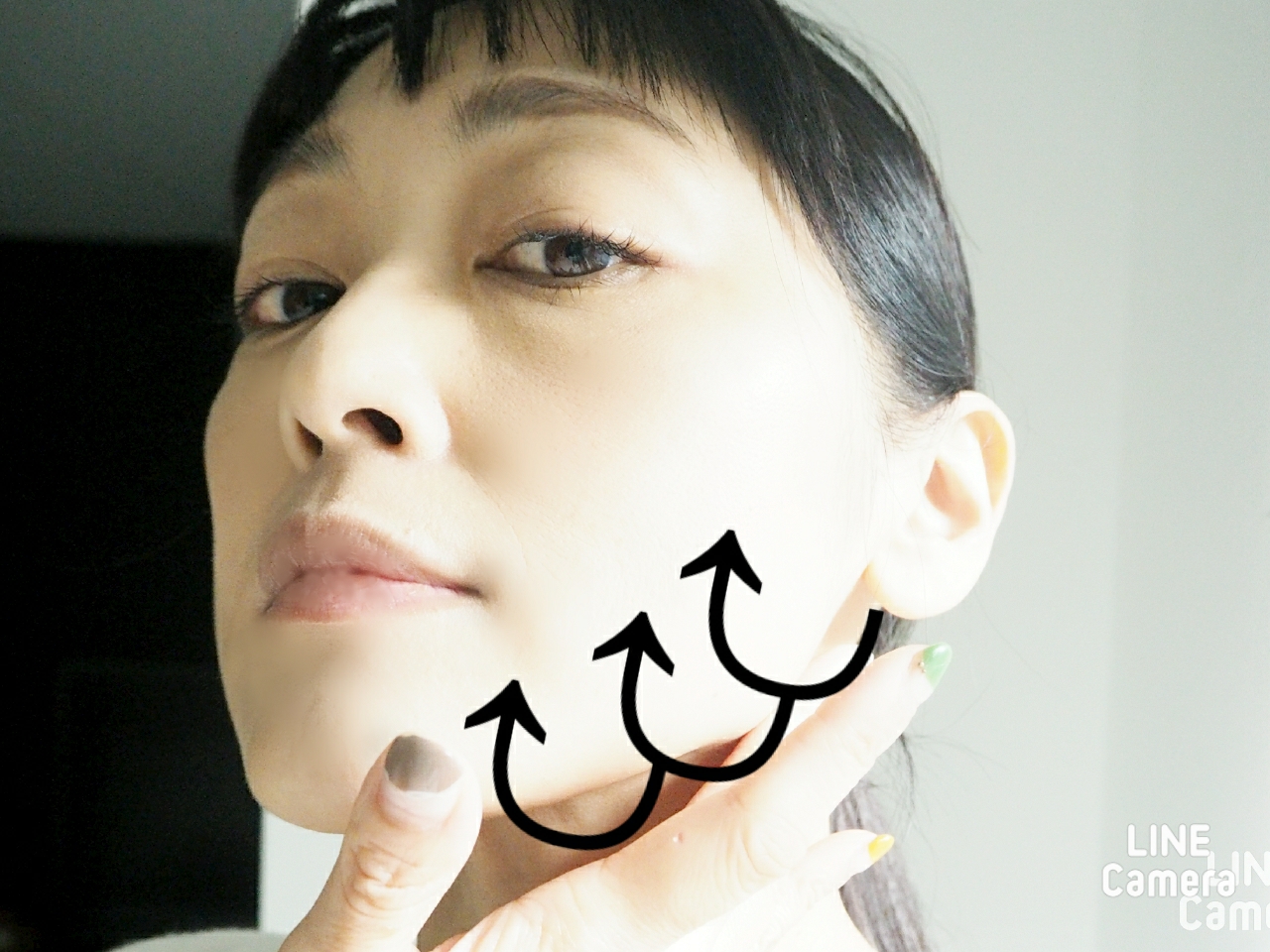 耳下ラインに塗布していない