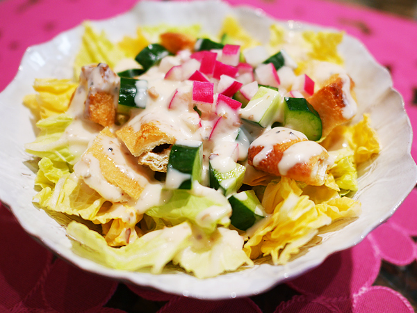 白菜と油揚げのクリーミーサラダ2