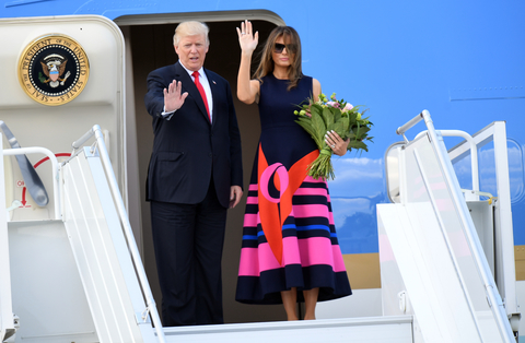 2017年6月、ポーランドを訪れたトランプ大統領とメラニア夫人