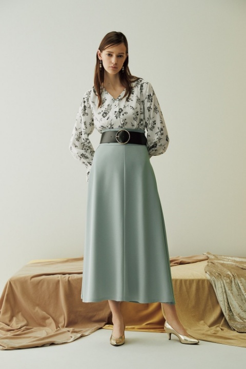 ハイウエストフレアマキシスカート