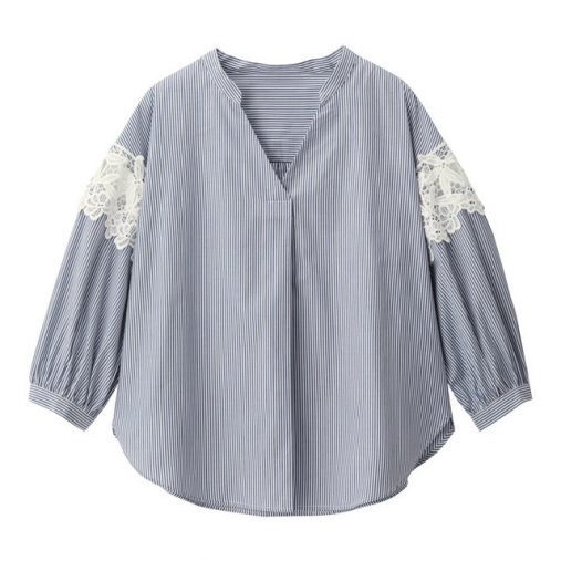 ストライプレースコンビネーションシャツ ストライプレースコンビネーションシャツ