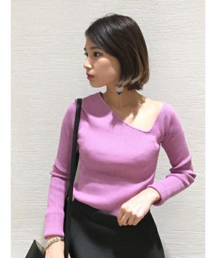 ワンショルダーニットプルオーバー