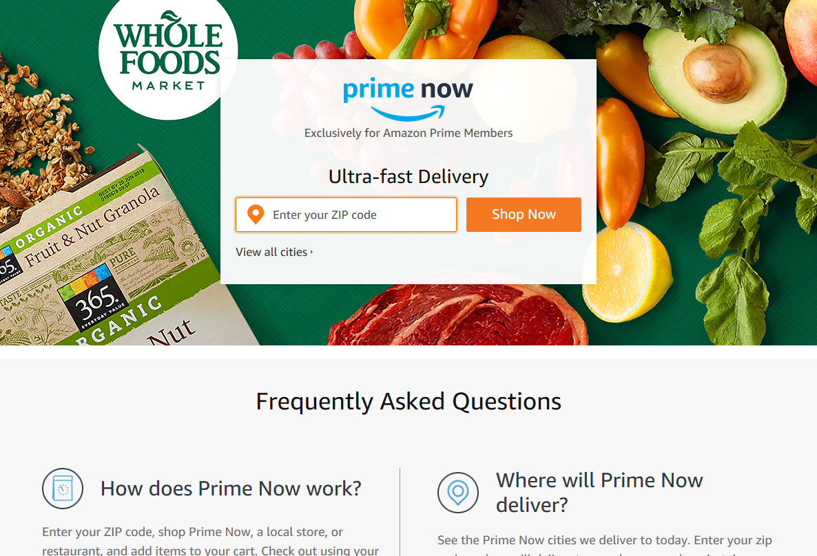 米Amazon「プライムナウ　Prime Now」