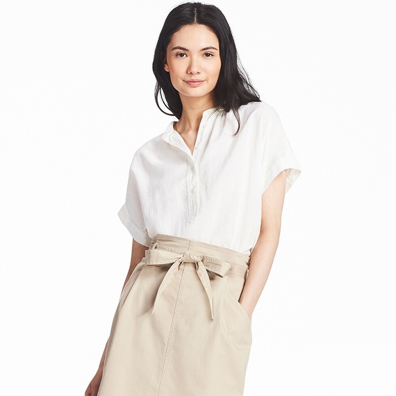 リネンブレンドブラウス