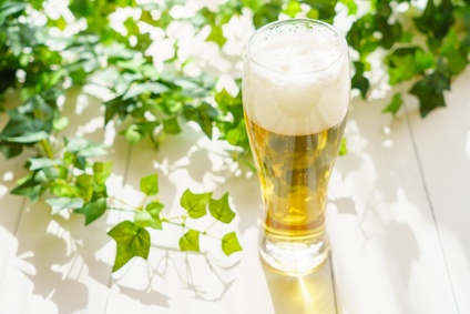 テラスでビール