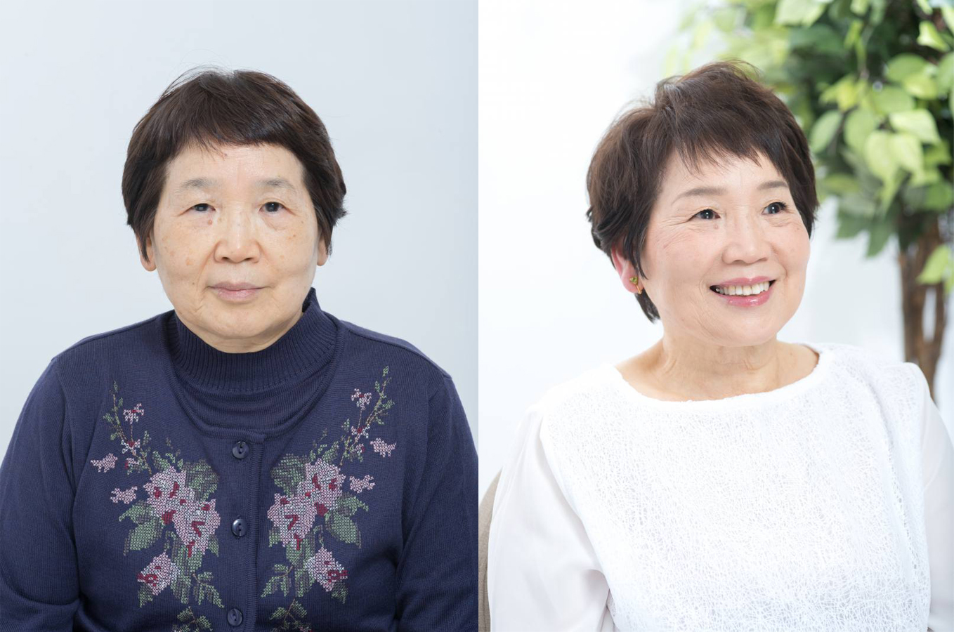 シニアメイク前後