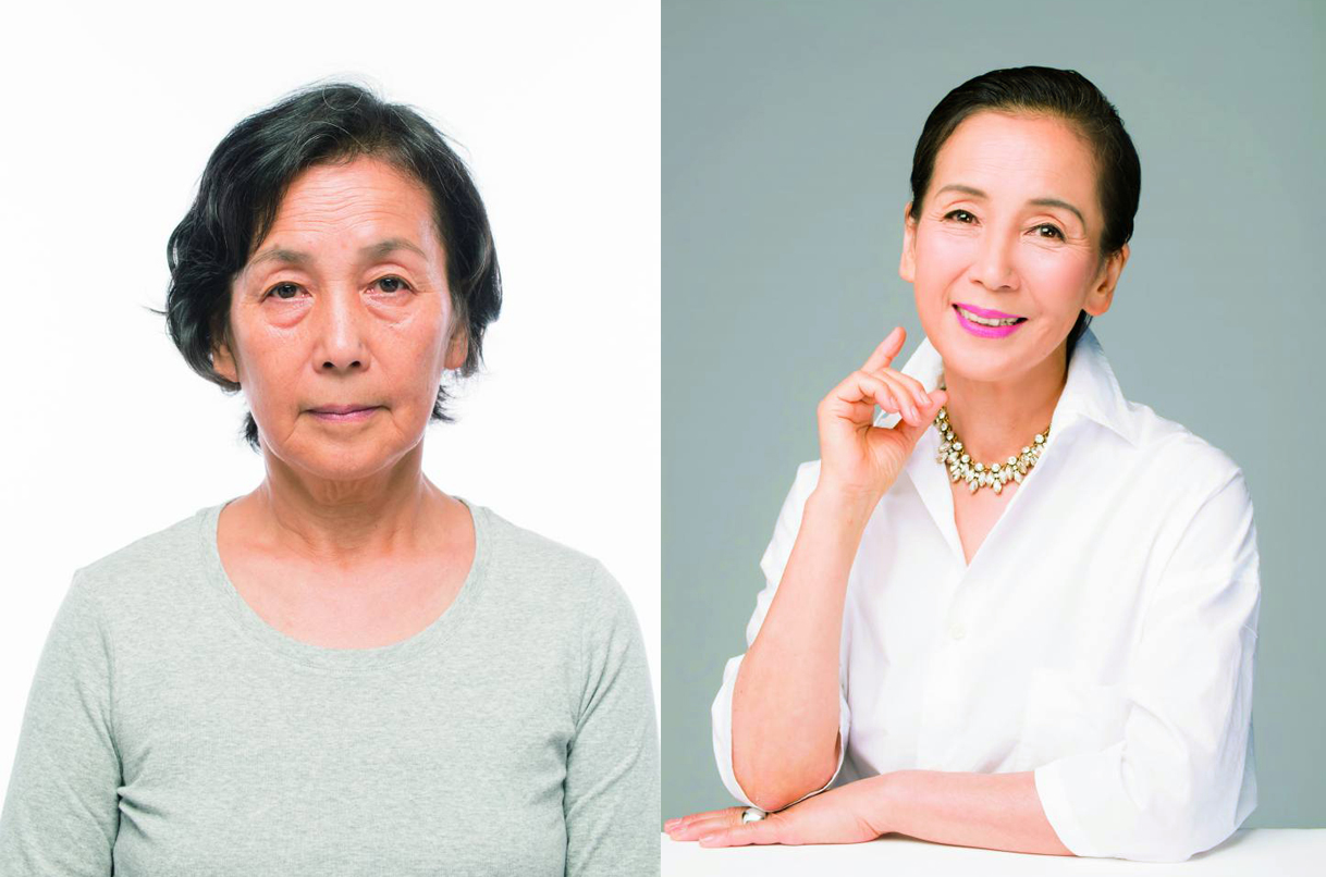 シニアメイク前後2