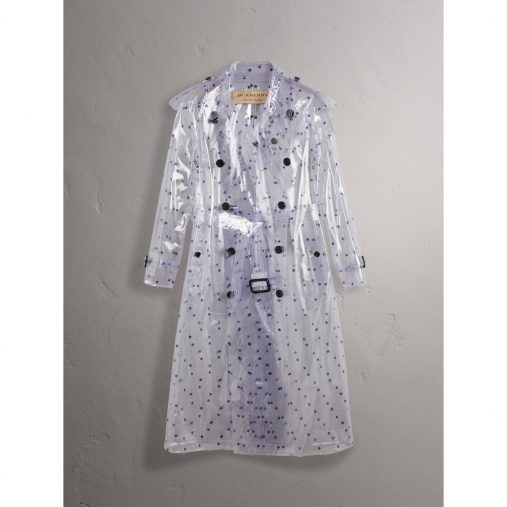 バーバリー「ポルカドット プラスティック トレンチコート 」