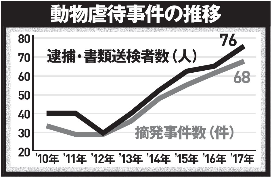 動物虐待事件の推移