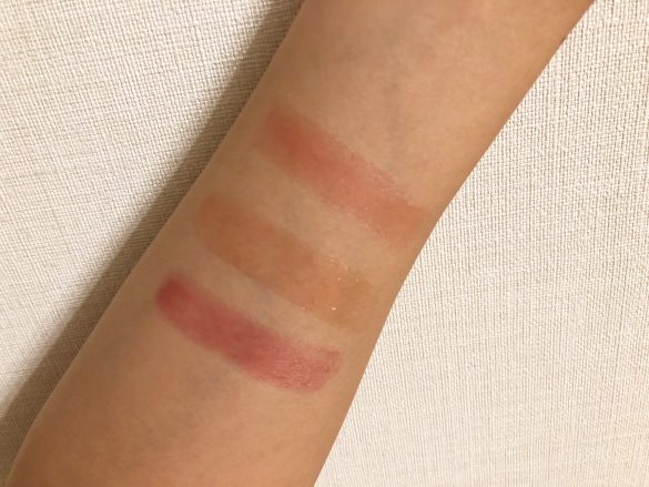 3アイテムを腕に塗ったところ