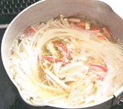 にゅうめんの仕上げ