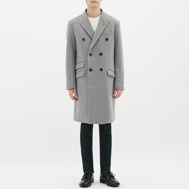 GUダブルブレストチェスターコート